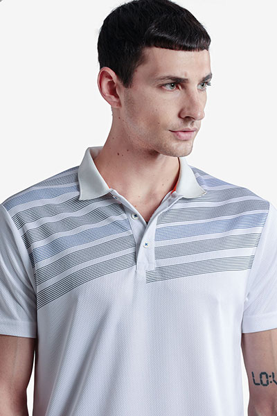 Men's Printed Polo Neck T-Shirt