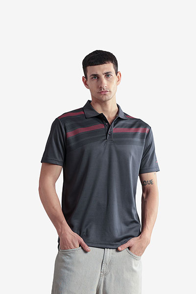 Men's Printed Polo Neck T-Shirt