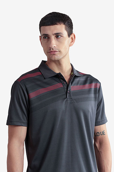 Men's Printed Polo Neck T-Shirt