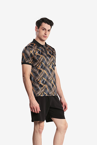 Men's Printed Polo Neck T-Shirt