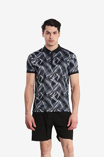 Men's Printed Polo Neck T-Shirt