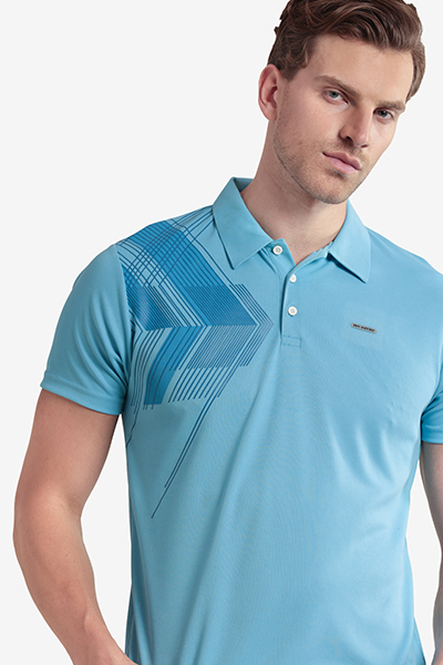 Men's Printed Polo Neck T-Shirt