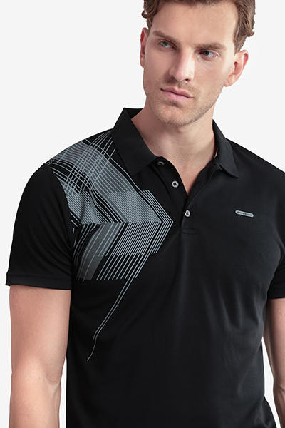 Men's Printed Polo Neck T-Shirt