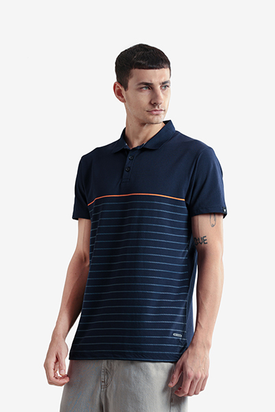 Men's Printed Polo Neck T-Shirt