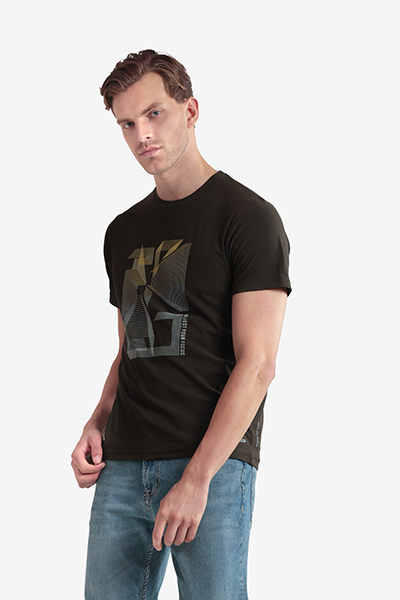 Men's Printed Round Neck T-Shirt