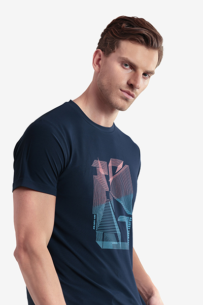 Men's Printed Round Neck T-Shirt