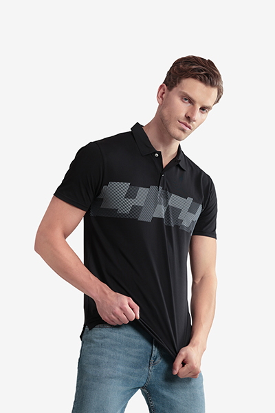 Men's Printed Polo Neck T-Shirt