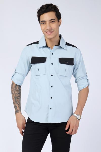 Men's Full Sleeve Casual Outdoor Shirt with Utility Pockets