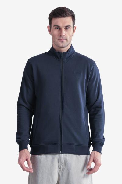 Men's Solid Full Zipper Jacket