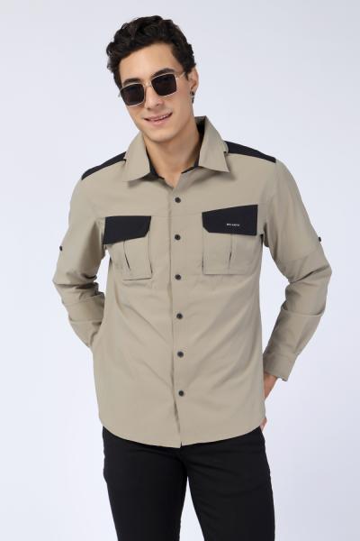 Men's Full Sleeve Casual Outdoor Shirt with Utility Pockets