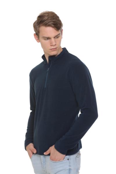 Men's Suede Fleece Half Zipper Sweatshirt