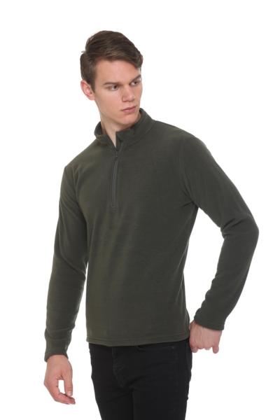 Men's Suede Fleece Half Zipper Sweatshirt