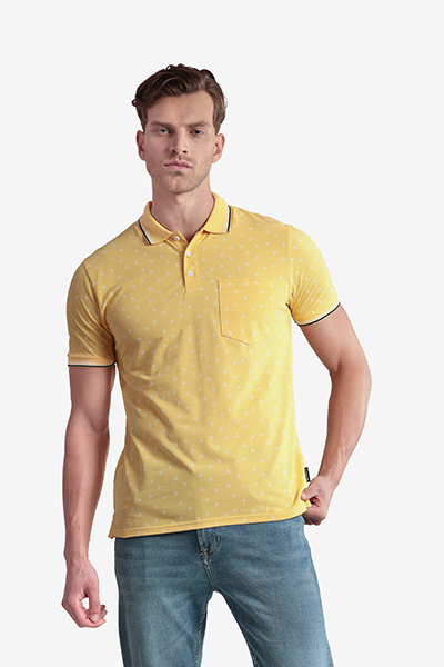 Men's Printed Polo Neck T-Shirt